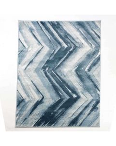 House Additions Graphic Chevron Woven Rug Blue Silver 120 cm x 170 cm