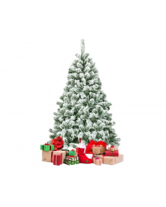 Costway Snow Flocked Hinged Pine Foldable Christmas Tree 4.5 FT 