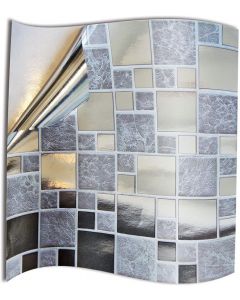 Tile Style Decals 24x Silver Chrome Mosaic Wall Tile Stickers for Kitchen Bathroom 15cm x 15cm