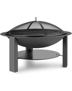 Mithras Brazier Garden Fire Outdoor Spark Protection Grill Tray Cast Iron Steel, Black