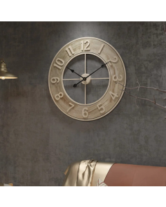 Living and Home Arabic Numerals Woodgrain Wall Clock