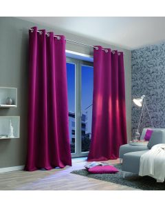 Home Fashion Thermal Blcakout Fabric Eyelet Curtain Burgundy Wine Red 245x135 cm