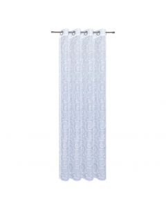 Happy Home Geometric Embroidery Sheer Eyelet Curtain Panel White 140 W x 235cm H