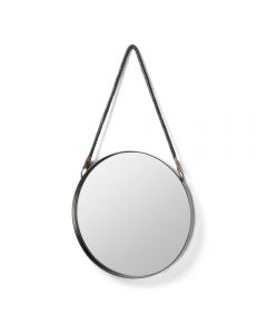 kavehome Metal Round Accent Mirror, Silver, 39cm W x 4cm D