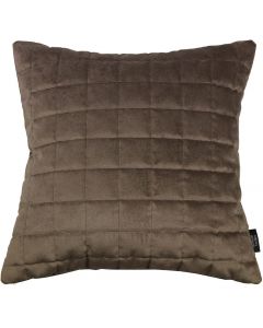 McAlister Textiles Cushion Cover Square Quilted Mocha Brown Velvet, 49 x 49cm
