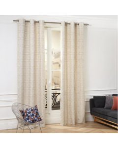 Madura Castel Luxury Eyelet Single Panel Curtain in Gilded Beige 280cm L x 138cm W