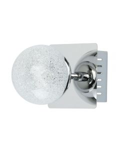 DeMarkt Modern LED 1 Wall Light with Globe Shaped Shade, Silver and Glass H14.5 x L10 x W10 cm  
