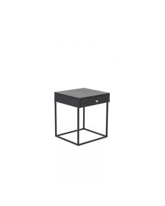 Venture Design Bakal Bedside Table 1 Drawer Metal, Black 50H x 43W x 41D cm