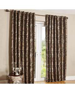 Scatter Box Wisteria Eyelet Floral Curtains Panel, Latte Brown W229 x D183cm