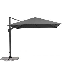 Schneider Outdoor Garden Rhodos 3M Square Parasol Umbrella, Charcoal Grey
