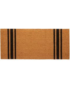 Premier Housewares Black Stripe Coir Doormat Anti-slip 125cm x 55cm 