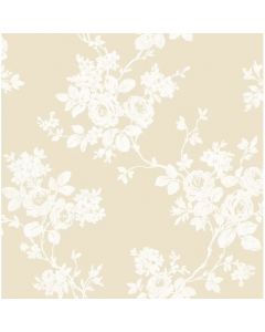 Brambly Cottage Acord Gold Floral 10m x 53cm Wallpaper Roll Washable 