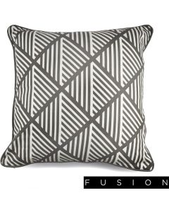 Fusion Brooklyn Geometric Diamonds Cushion Cover Cotton, Grey 43 x 43 cm