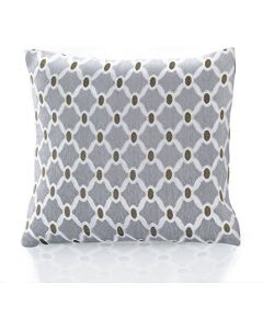 Berkeley Geometic Chennile Woven Cushion Cover Silver and Brown 45cm x 45cm