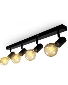 B.K.Licht Ceiling Spotlight Light 4 Rotatable Spots Metal Spot Bar Black