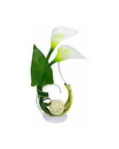 Home Affaire Artificial Flower Calla Centerpiece, Plastic Green White 17 x 12 x 40cm