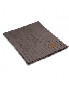 Knit Factory Jill Plaid Blanket Throw Taupe Grey 130cm W x 160cm L