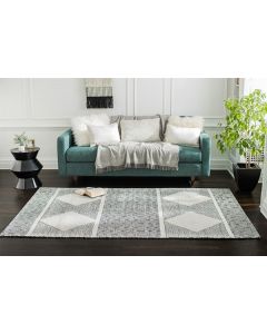 Anji Mountain AMB0422 Eco Friendly Digs Oboto Hand-Loomed Tribal Area Rug Black White, 150cm x 240cm