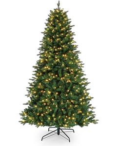 National Tree Company Akron Hinged Pre-Lit Christmas Tree with Stand, Green 6.5FT 