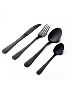 Canora Grey Gary Pewter Black 16 Piece 18/0 Stainless Steel Cutlery Set, Service for 4