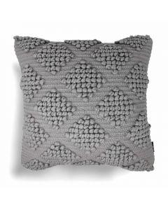 Rocco Geometric Square Tranquil Cushion Cover Grey Cotton 43cm 