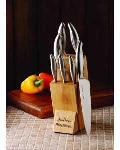 Jean Patrique Kitchen Professional Knives Set with Block Stainless Steel SET OF 7