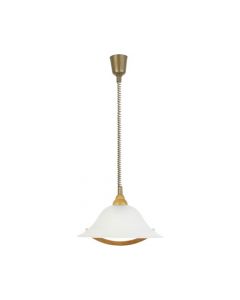 Brilliant Torbole Ceiling Pendant 1 Light Dimmable White Glass Shade Gold Metal 