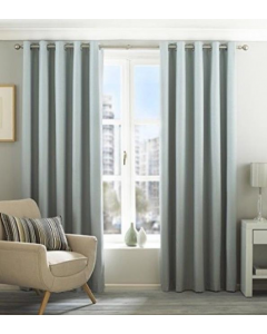 Riva Home Eclipse Ringtop Eyelet Curtains Pair Duck Egg Blue 117x183cm