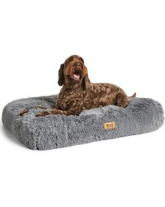Snug Super Fluffy Pet Dog Bed Pillow Mattress Grey Large 90 cm 