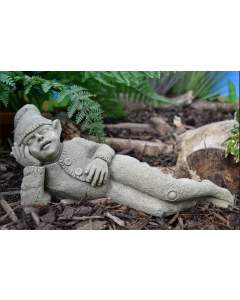 House Additions Set Of 3 Cement Outdoor Garden Elf Statues