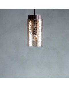 Gallery Leoni Cylinder Pendant 1 Light with Smoked Glass Finish