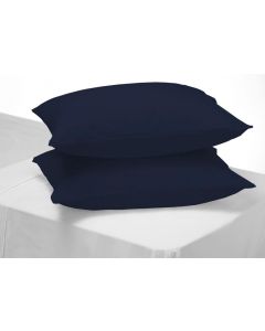 Belledorm 150 Thread Count Housewife Pillowcase Pair Navy Blue 50cm x 75cm 