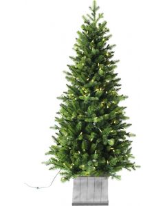 Van Der Gucht Kalix Wooden Box 4.6FT Christmas Table Tree with Warm White LED Lights