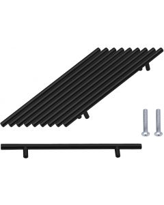 SPDYCESS T Bar Door Handle 10PCS for Kitchen Cupboards Drawer Furniture 192mm Black