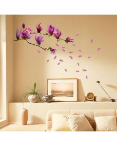 WalPlus Large Magnolia Flower Wall Stickers, Pink