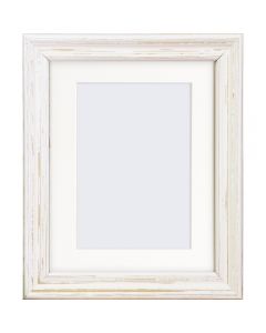 House Additions Elganse Distress Photo Frame in White Wash Wood - 6x4in