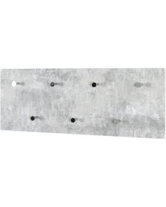 Haku Furniture MDF Wall Coat Rack Concrete Optic Effect and Chrome, 5.5 x 80 x 30cm
