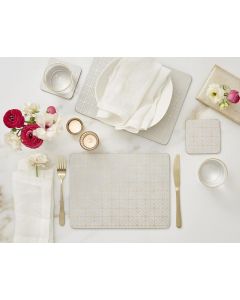 Portmeirion Luxe Bundle Set of 4 Placemats & 4 Coasters Beige Gold