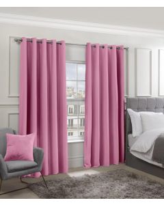 Emma Barclay Cali Thermal Insulated Woven Eyelet Blackout Curtains Pink W 168cm x D 183cm