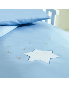 Wrigglebox Twinkle Star Duvet Cover Set Junior Cot Bed, Blue W120 x L150cm