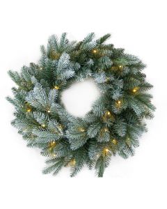 National Tree Company Frosted Mulberry Christmas Wreath with 50 Warm White LED 61cm