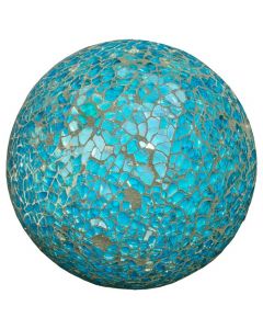 Home Essence Decorative Mosaic Ball in Blue Set of 4 Glass Geometric 13cm