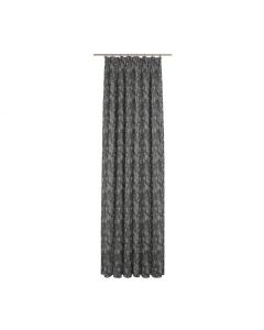 House Additions Micheal 100% Organic Cotton Floral Room Darkening Pencil Pleat Curtain Pair Olive Grey 245cm H X 145cm W