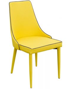 Febland Duncan Dining Chair Set Of 2 Yellow, Fabric, 89cm H x 49cm W x 53cm D