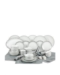 Waterside Christmas Dinner Set 50 Pcs Services for Six People Silver Sparkle