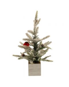 Sage Decor Snowy Artificial Christmas Tree with Potted Stand, Green 60cm