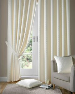 Alan Symonds Madison Luxury Jacquard Pencil Pleat Ready Made Lined Curtains, Cream 168 x 229cm
