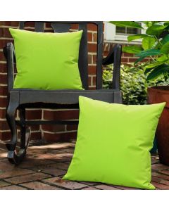 Garden Additions Waterproof Outdoor Cushion Cover Lime Green SET OF 2 45cm