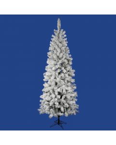 The Seasonal Aisle 6.5ft White/Green Pine Artificial Christmas Tree with Stand