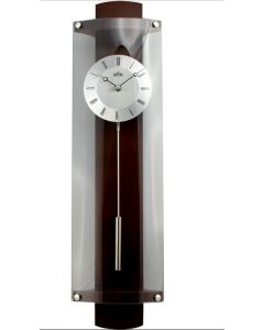 MPM-QUALITY Wall Clock in Dark Brown (57.5cm H x 28cm W)